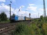 185 514-7 verlsst Regensburg Ost mit ein Autozug in Richtung HBF.