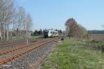 Nachschuss 2 von VT04 als VBG81110 Schwandorf - Marktredwitz bei Schnfeld.