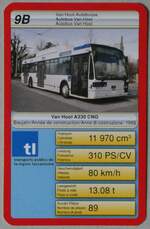 (261'804) - Quartett-Spielkarte mit tl Van Hool A330 CNG Nr.