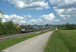 X4E 610 alias 193 610 mit einem Autotransportzug bei Pölling.