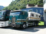 (254'028) - Schneider, Ernetswil -SG 180'176 - Peterbilt am 19. August 2023 in Hoch-Ybrig, Talstation Weglosen