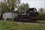 Im Elsässer Ried mit der CFTR.

030 TB 134  Theodor  an der Haltestelle Sans-Souci, Artzenheim. September 2024.