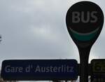 (166'812) - RATP-Haltestellenschild - Paris, Gare d'Austerlitz - am 16.