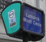 (167'086) - RATP-Haltestellenschild - Paris, Lamarck Mont Cenis - am 17.