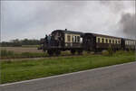 Im Elsässer Ried mit der CFTR.

Gute Stimmung auf der Plattform des SBB-Sputnik-Güterzugbegleitwagens  Metzeral  beim Gewann Saulaegerlopf auf der Gemarkung Kunheim. September 2024.