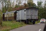 Im Elssser Ried mit der CFTR.

Am Zugschluss des Mueseumszugs hngt K 369. Volgelsheim, September 2024.