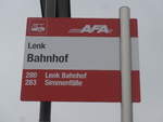 (199'617) - AFA-Haltestelle - Lenk, Bahnhof - am 26.
