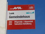 (200'202) - AFA-Haltestelle - Lenk, Gemeindehaus - am 25.
