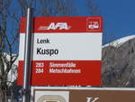 (201'679) - AFA-Haltestelle - Lenk, Kuspo - am 17.