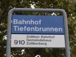 (164'955) - AZZK-Haltestelle - Zrich, Bahnhof Tiefenbrunnen - am 17. September 2015