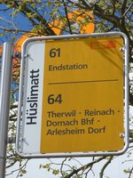 (170'103) - BLT-Haltestelle - Oberwil, Hslimatt - am 16. April 2016