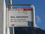 (166'141) - GlarnerBus-Haltestelle - Elm, Altersheim - am 10.