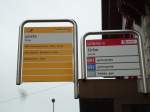 (143'849) - PostAuto- + TRAVYS-Haltestelle - Orbe, poste - am 27.