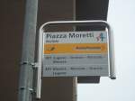 (147'763) - PostAuto-Haltestelle - Melide, Piazza Moretti - am 6.