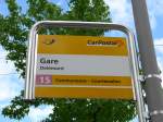 (151'053) - PostAuto-Haltestelle - Delmont, Gare - am 29.