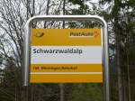 (161'001) - PostAuto-Haltestelle - Schwarzwaldalp - am 25. Mai 2015