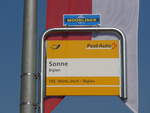 (195'542) - PostAuto-Haltestelle - Biglen, Sonne - am 5.