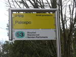(189'262) - TPG-Haltestelle - Genve, Palexpo - am 12. Mrz 2018