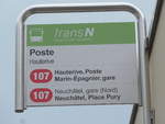 (203'627) - transN-Haltestelle - Hauterive, Poste - am 13. April 2019