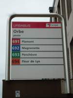 (143'844) - TRAVYS-Haltestelle - Orbe, poste - am 27.