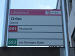 (173'017) - TRAVYS-Haltestelle - Orbe, poste - am 15.
