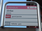 (173'019) - TRAVYS-Haltestelle - Orbe, poste - am 15.