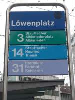 (157'741) - VBZ-Haltestelle - Zrich, Lwenplatz - am 14.