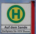 (275'047) - HVV-Haltestellenschild - Hamburg auf dem Sande - am 8.