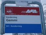 (131'676) - AFA-Haltestellenschild - Kandersteg, Gemmi - am 26.