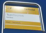 (227'617) - PostAuto-Haltestellenschild - Savise, Tsanfleuron - am 29.