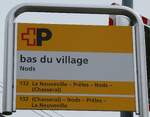 (286'483) - +P-Haltestellenschild - Nods, bas du village - am 28. April 2026