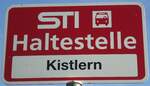 (136'846) - STI-Haltestellenschild - H�fen, Kistlern - am 22.