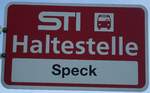 (136'848) - STI-Haltestellenschild - H�fen, Speck - am 22.