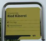 (239'047) - STI-Haltestellenschild - Schwarzenegg, Ried K�serei - am 14.