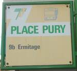 (129'527) - TN-Haltestellenschild - Neuchtel, Place Pury - am 6.