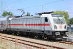 147 557-3 stand am Mittag des 23.06.2024 mit IC 2239(Warnemünde-Leipzig)in Warnemünde.
