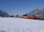 1116 050 zieht ein EC bei Oberaudorf.