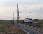 286 540 zieht ein Volvo Autotransportzug bei Mangolding in die Überholung.