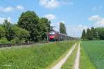 Nachschuss auf 1116 204 als RJ 67 Mnchen nach Budapest bei Freising. 08.06.13