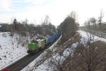 V1700.03 alias 277 004-8 mit dem Leer Holzzug Wiesau - Cheb bei Seußen.