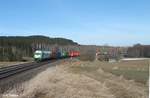 ER20-01 zieht den Containerzug Hamburg - Wiesau bei Lengenfeld.