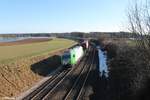 ER20-01 alais 223 101 zieht den Wiesau Containerzug von Wiesau nach Hof/Hamburg bei Oberteich.