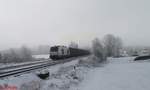 248 001 von Railsystem RP Vectron Dual Mode, angemietet für Testzwecke von der SETG, heute mit dem 1660T Hackschnitzelzug mit reine Ziegler Group Hackschnitzelcontainer kurz nach dem