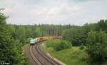 ER20-01 und Er20-02 ziehen gemeinsam den Hamburg - Wiesau Containerzug bei Oberteich.