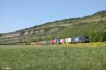 X4E 605 alias 193 605 zieht ein Containerzug bei Thüngersheim in Richtung Süden.