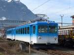 (159'267) - Rigi-Bahn-Triebwagen - Nr. 14 - am 17. Mrz 2015 beim Bahnhof Arth-Goldau