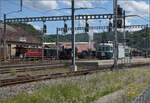 150 Jahre Emmentalbahn    Der Wellensittich Be 4/4 761 kommt in Burgdorf an.