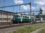 150 Jahre Emmentalbahn    Der Wellensittich Be 4/4 761 kommt in Burgdorf an.