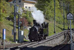 Lok Heidi G 3/34 11 umf�hrt ihren Zug in Filisur ihren Museumszug zum Wasserfassen. September 2026.