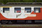 ABDe 4/4 6 der Martingy-Osires mit Motiven vom Groen St. Bernhardpass, heute bei der DSF. Koblenz, Mai 2025.